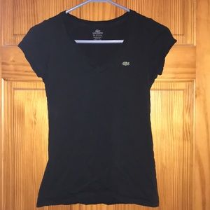 Ladies Size Small Lacoste black V neck